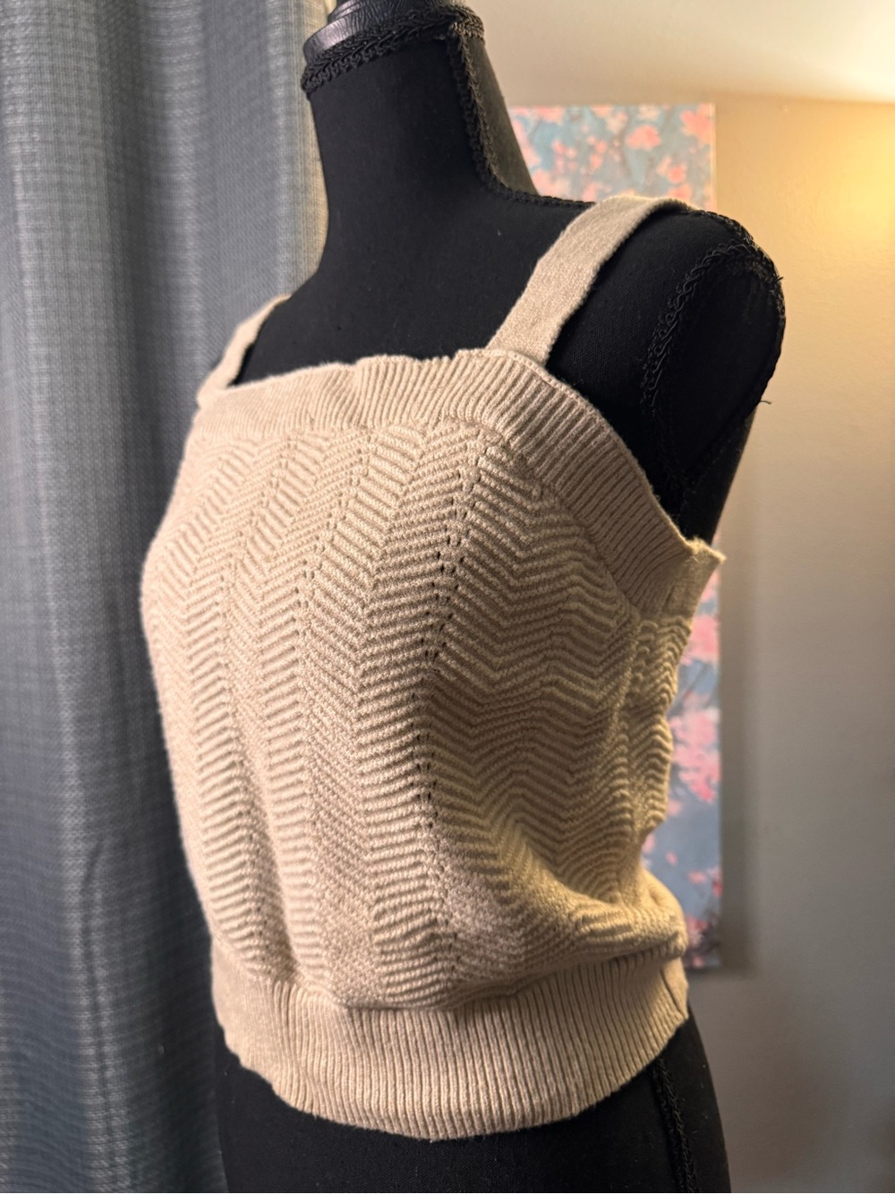Joie Neutral Beige Pointelle Knit Tank - Picture 2 of 5